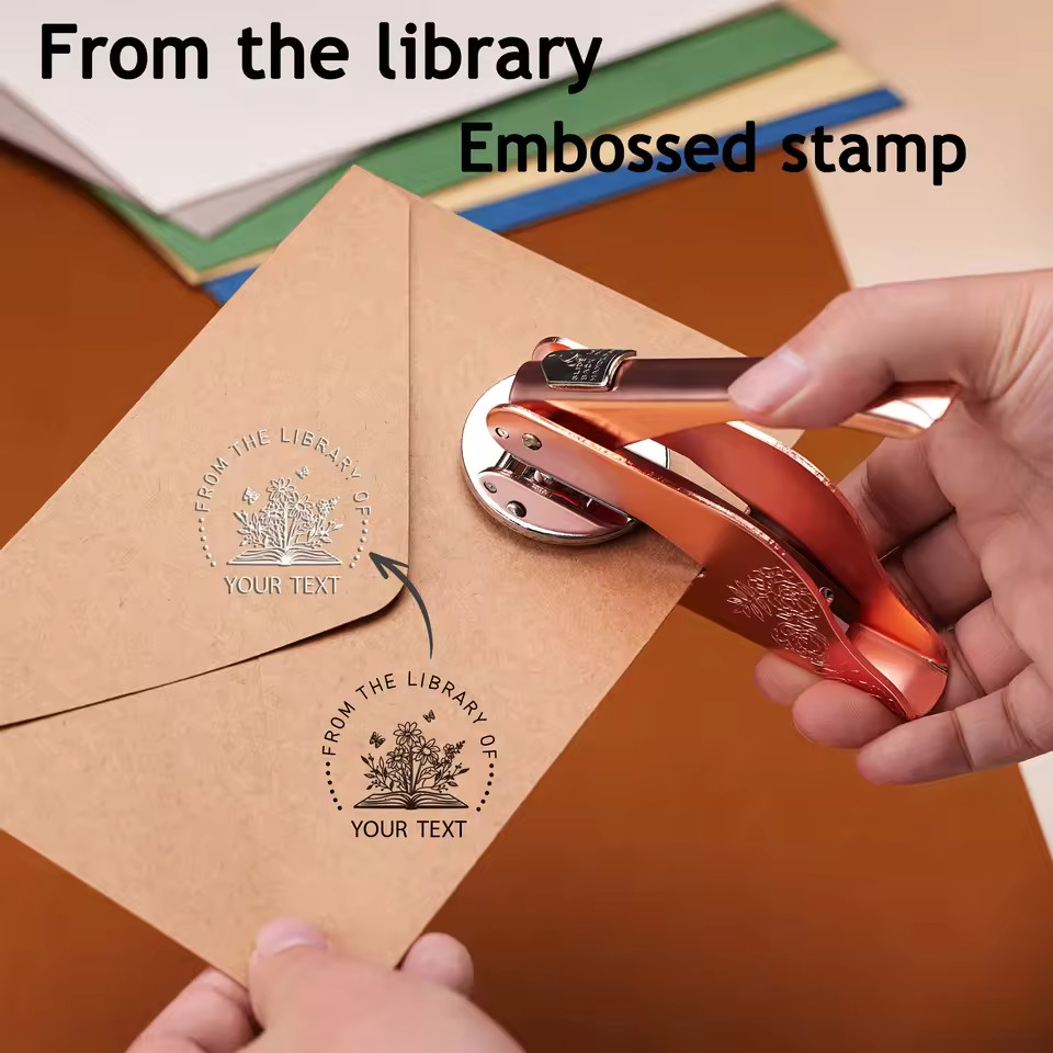 Embosser Stamp LOGO Customized Wedding Library Book Private Seals Customization