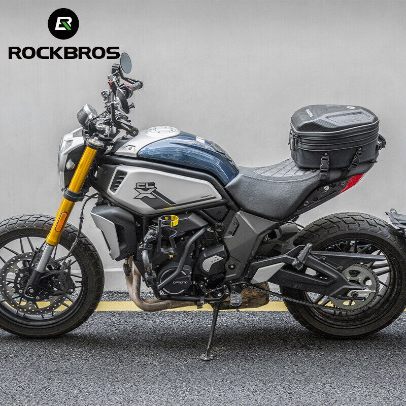 ROCKBROS Rear Bag Waterproof Hard Shell Motorcycle Expandable Durable Waterproof