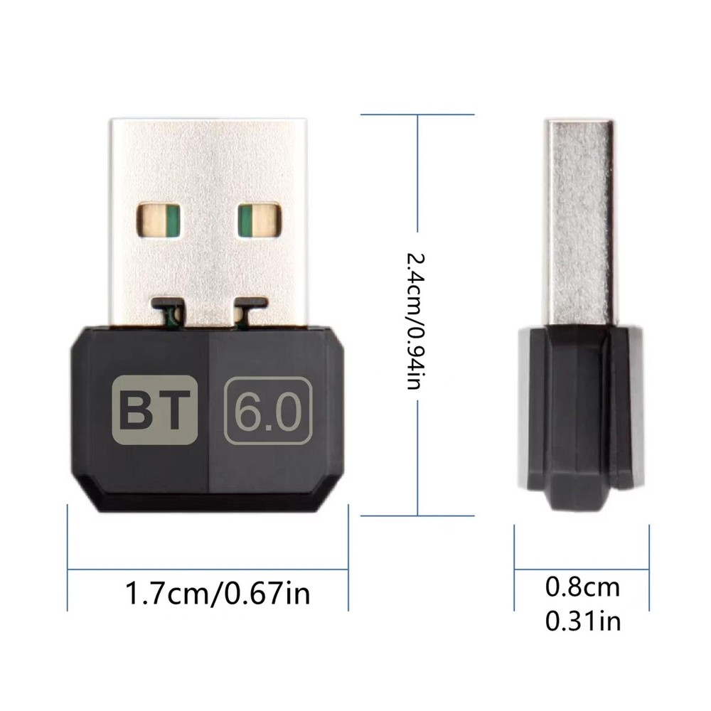 Bluetooth 6.0 USB Adapter Dongle Receiver for PC Wireless Mouse Keyboard Gamepad