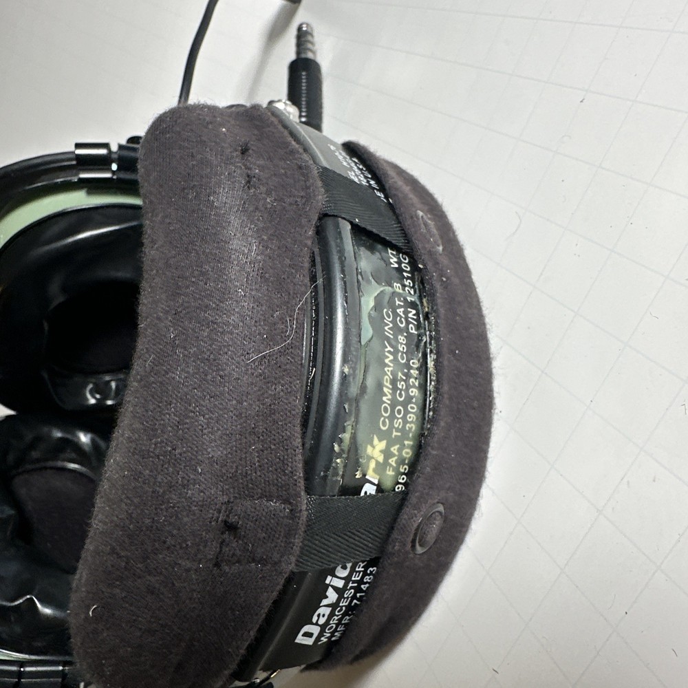 DAVID CLARK H10-76 AVIATION HEADSET UNTESTED PILOT For Parts untested