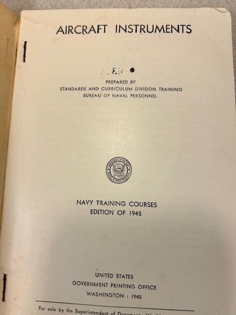 1945 “Aircraft Instruments - Navy Training Courses”