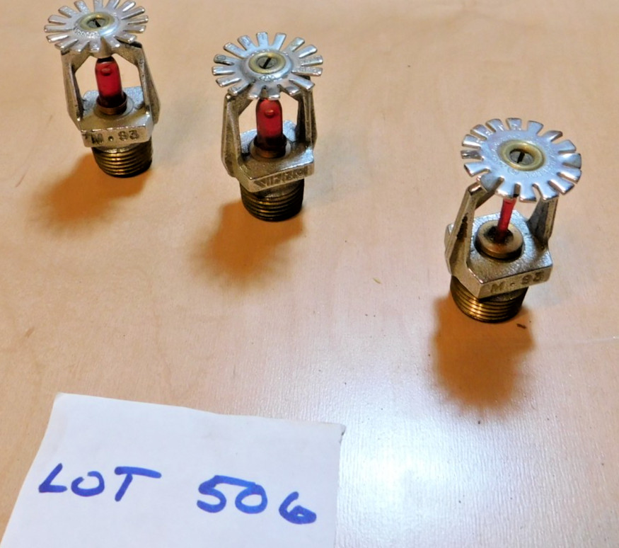 Automatic overhead fire sprinkler valves (lot 506)