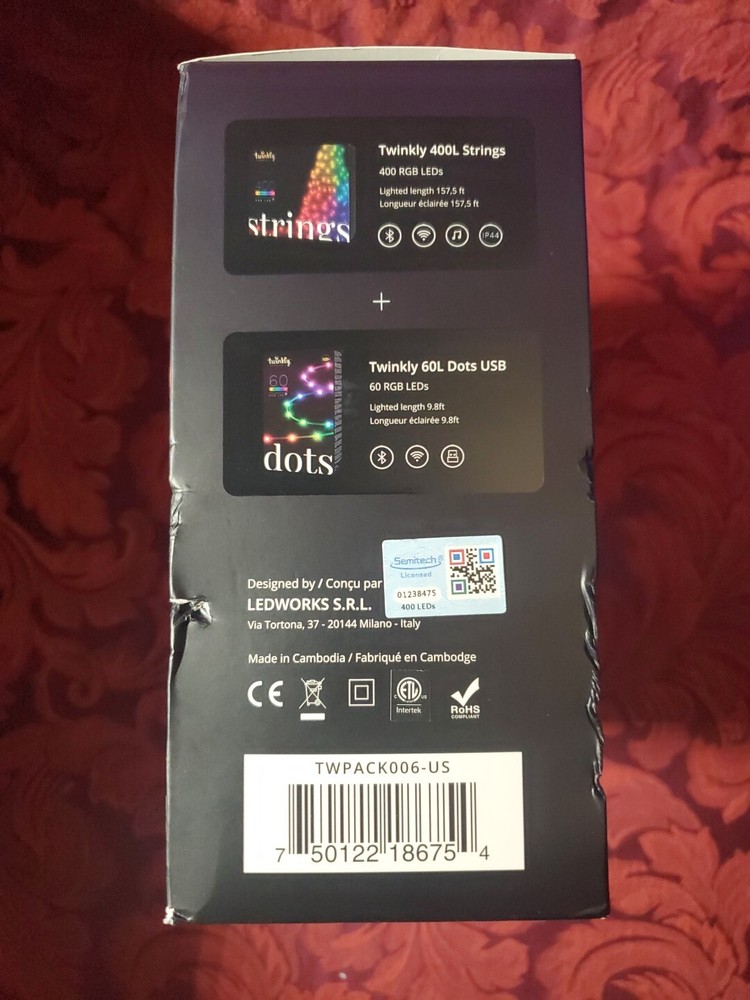 Twinkly - Smart Light 400 RGB LED Light String and 60 Dots (Gen 2) - Multi