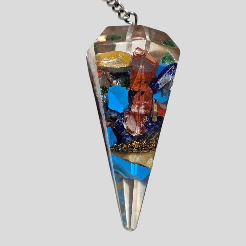 Resin Pendulum Gemstone Chakra Beads 9 Inches