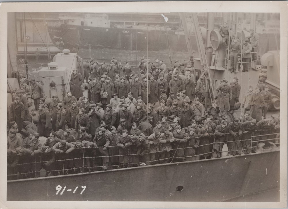 WW2 USAT J.W. McAndrew 1943 US Soldiers on Deck Transport RARE Original Photo