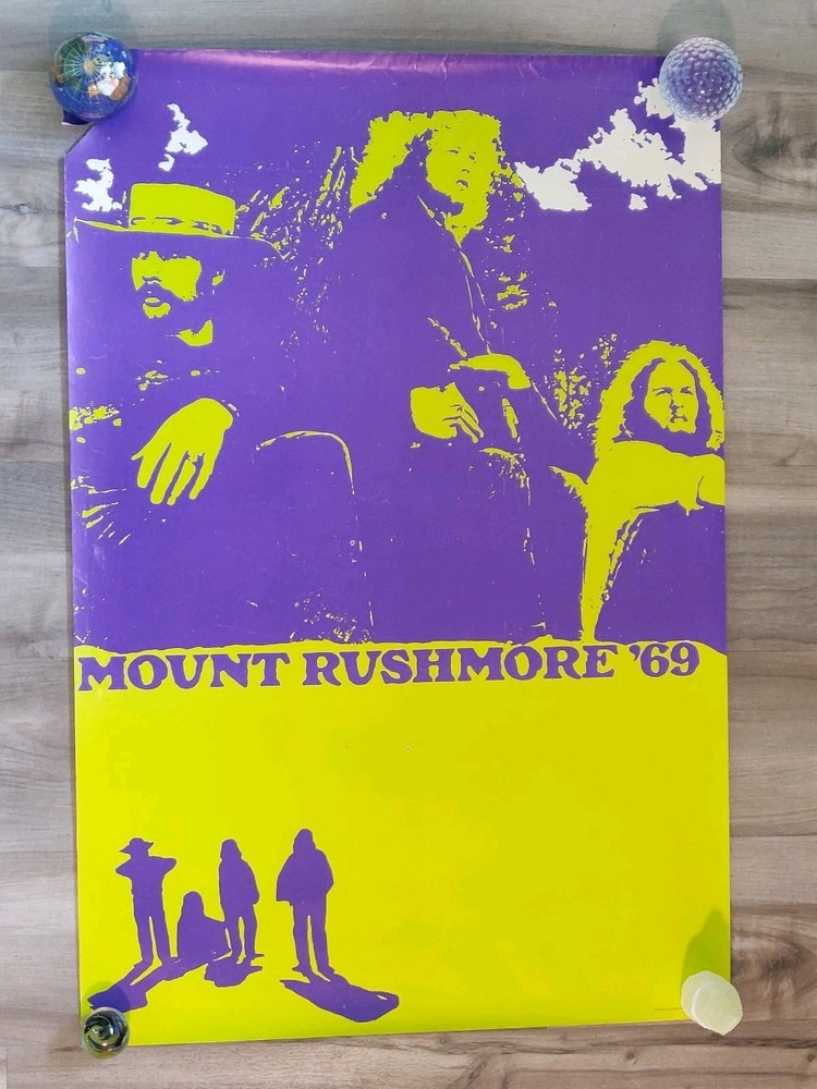 Vintage Psychedelic Rock Poster 1969 Mount Rushmore '69 Original