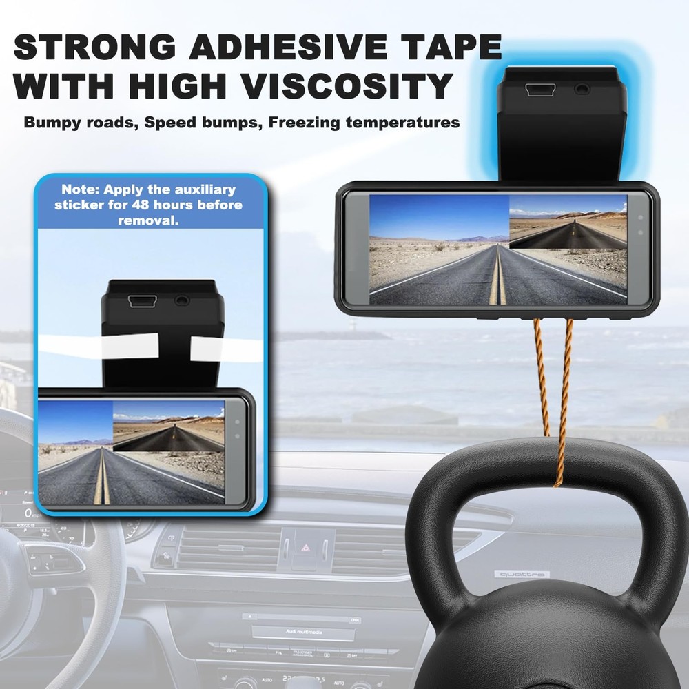 Adhesive Pad 4Pcs 2.83" Square Double-Sided Replacement for Dash Cam Car Mount