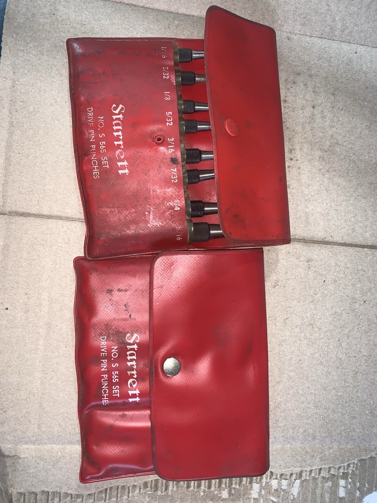 Starrett Short No S 565 Set Drive Pin Punches Complete Plus Extras Spare Set