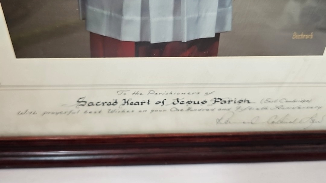 Bernard Francis Law d. 2017 Signed 8.5"x11" Framed Citation Archbishop Cardinal