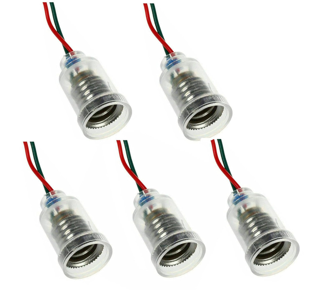 10X E10 LED Screw-Mount Small Bulbs Holder with Wire Socket for Home