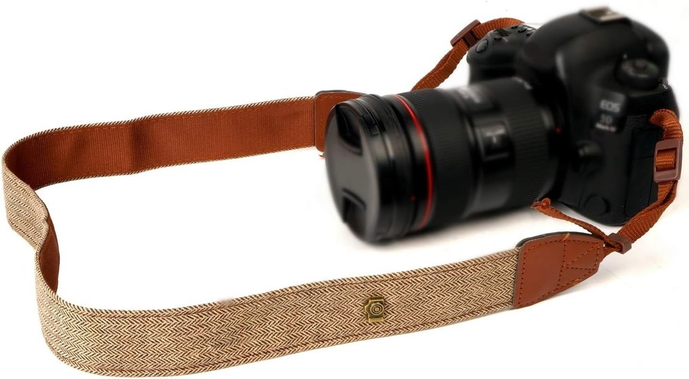 Camera Strap Brown Canvas Neck Shoulder Strap with Quick Release Buckles for ...