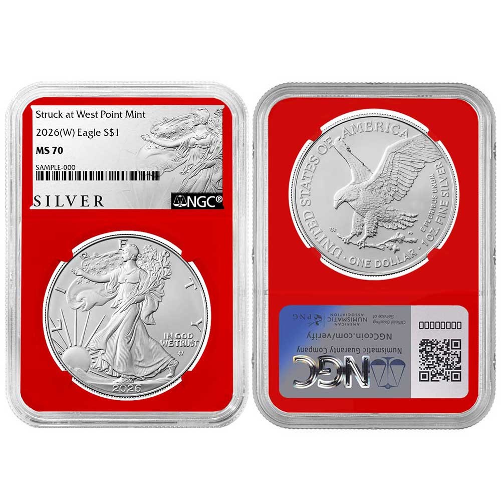 2026 (W) $1 American Silver Eagle NGC MS70 ALS Label Red Core