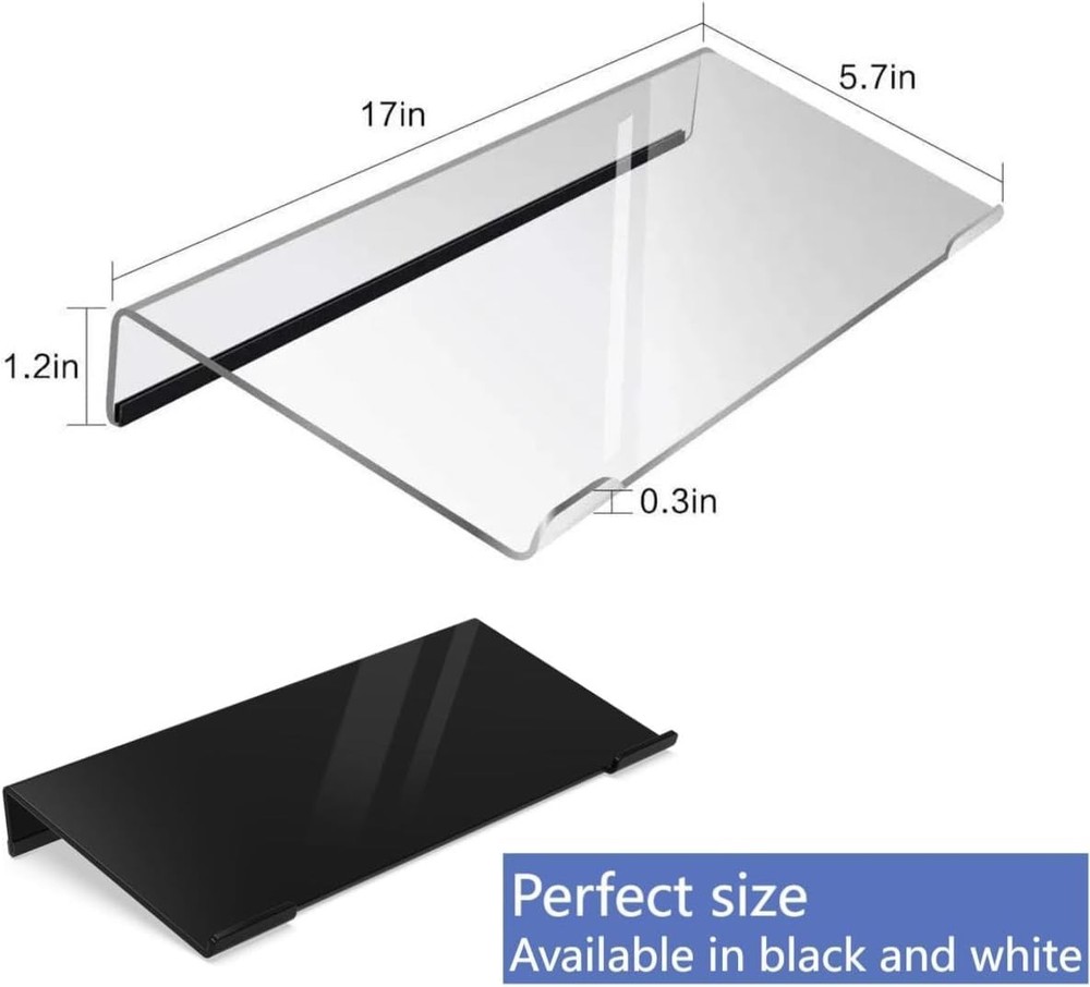 Transparent Acrylic Computer Keyboard Stand Tray Rubber Strip Ticker Riser