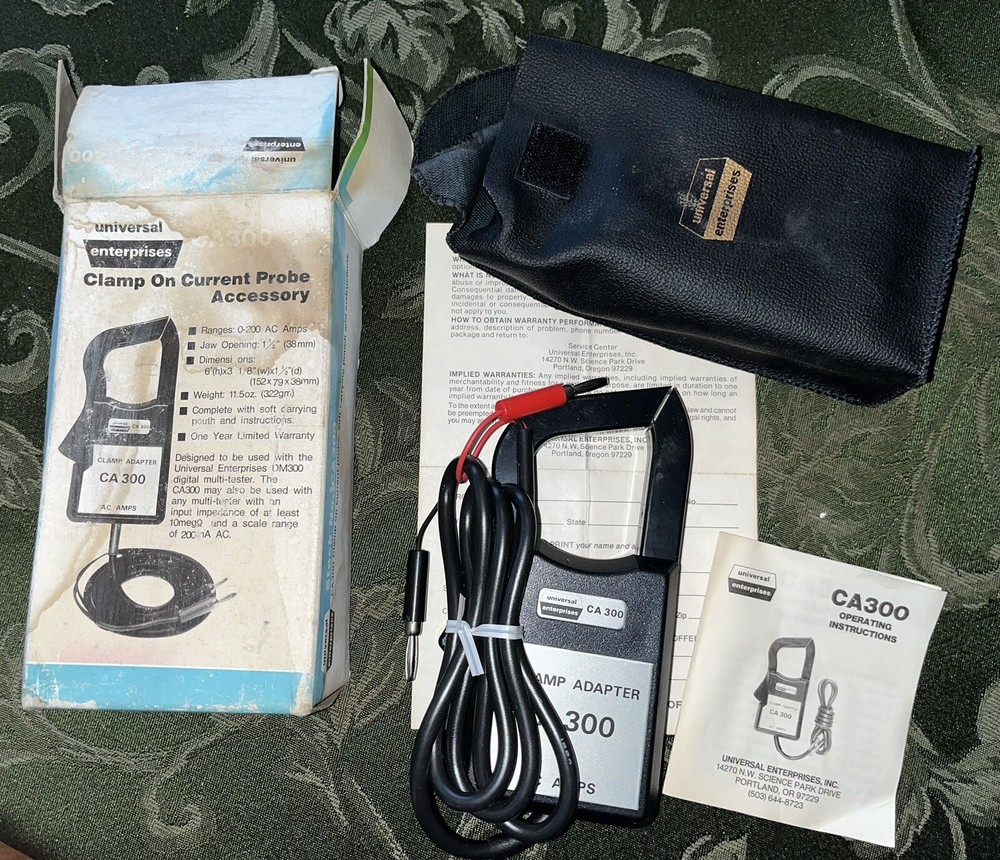 VTG Universal Enterprises Clamp On Current Probe Accessory W/ Case & OpBook