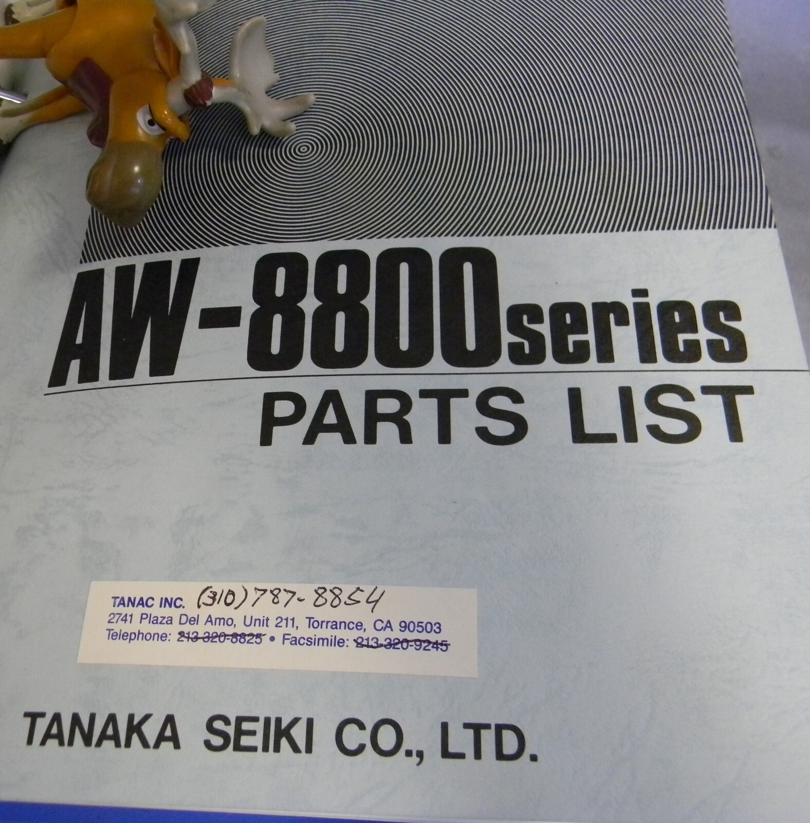 Tanaka Automatic Winding Machine w/ Magnetic Tensioner Manual & Parts List Copy