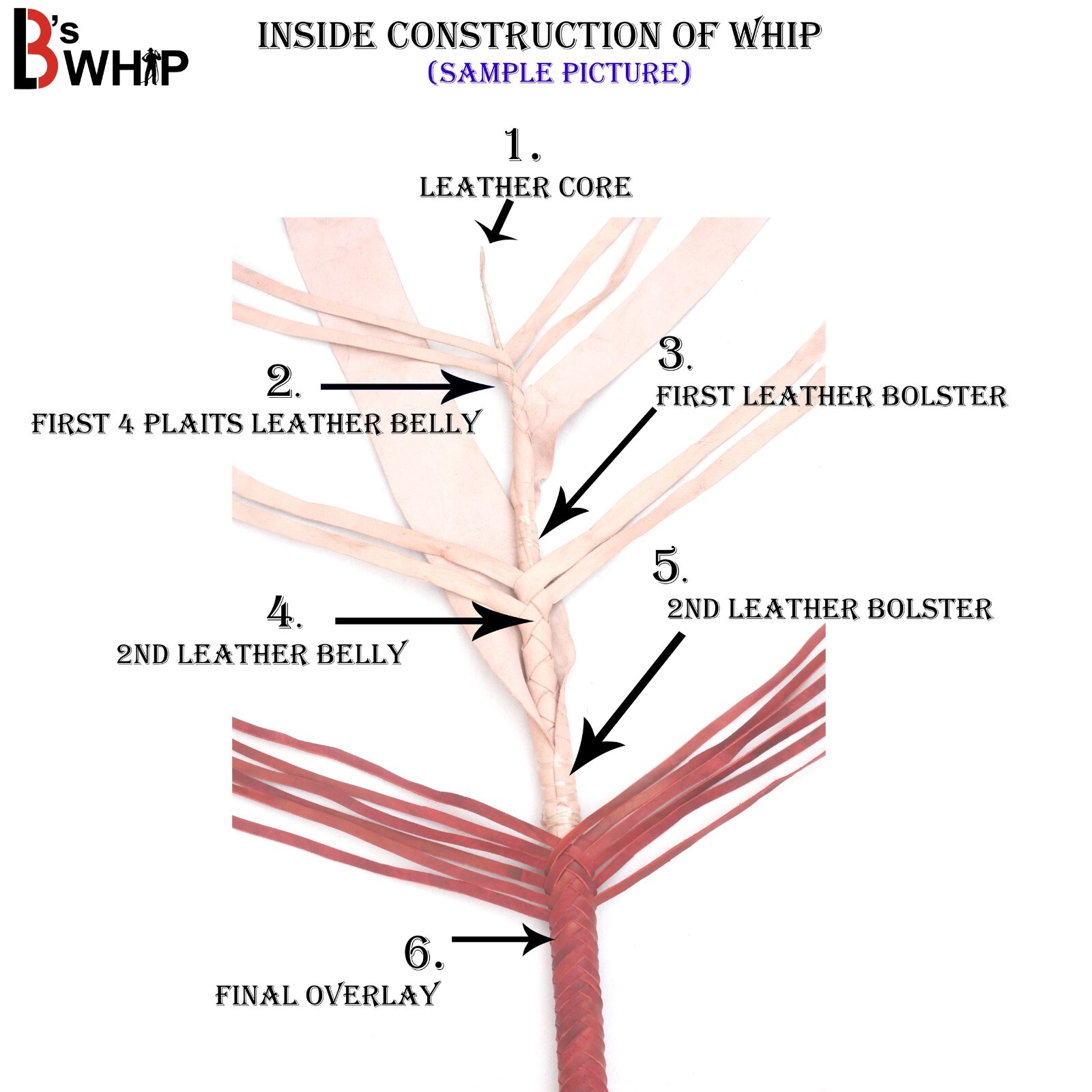 Zorro Black Whip Bullwhip 06 to 16 Feet, 16 Strands Real Kangaroo Leather