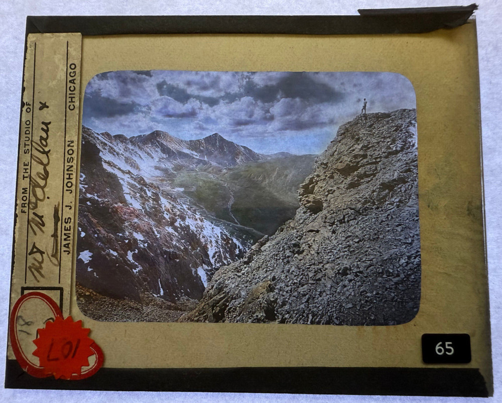 MAGIC LANTERN SLIDE COLORED MT. MCCLELLAN COL. 1910'S