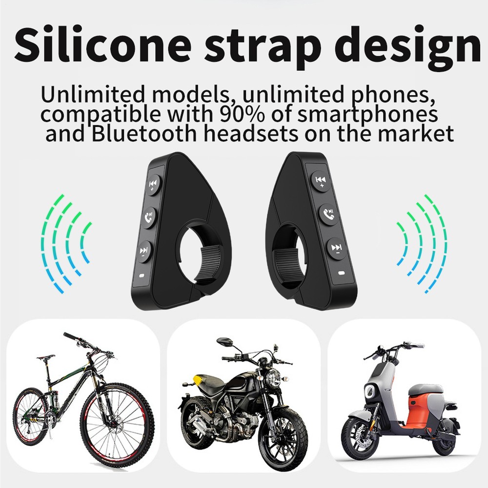 Motorcycle Helmet Headset Controller BT Wireless Remote Control Handlebar Button