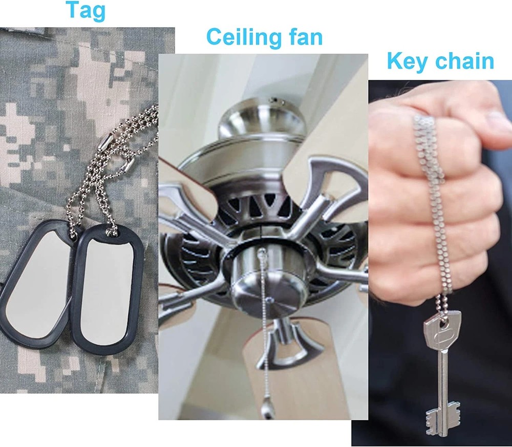 200 Inch Ceiling Fan Pull Chain Upgrade Rust Proof 3.2mm Beaded Pull Chains E...