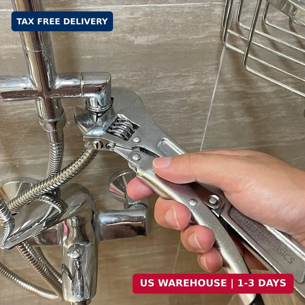 10 inch Locking Adjustable Wrench, Precision Machined, Rust Resistant