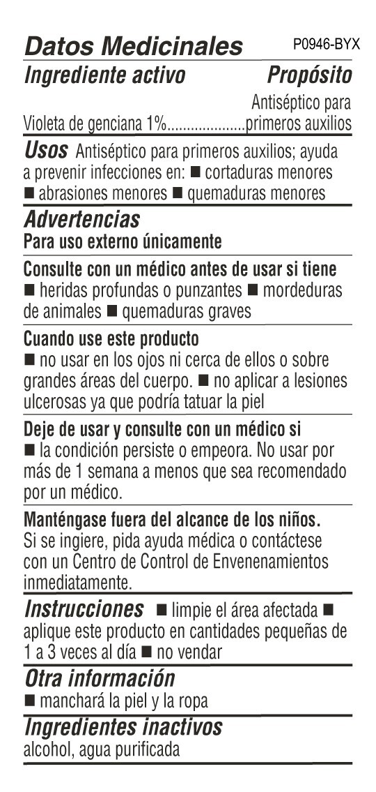 De La Cruz 1% Gent Violet Skin Antiseptic (Violeta Genciana) 1 OZ, 8/2026 3 PACK