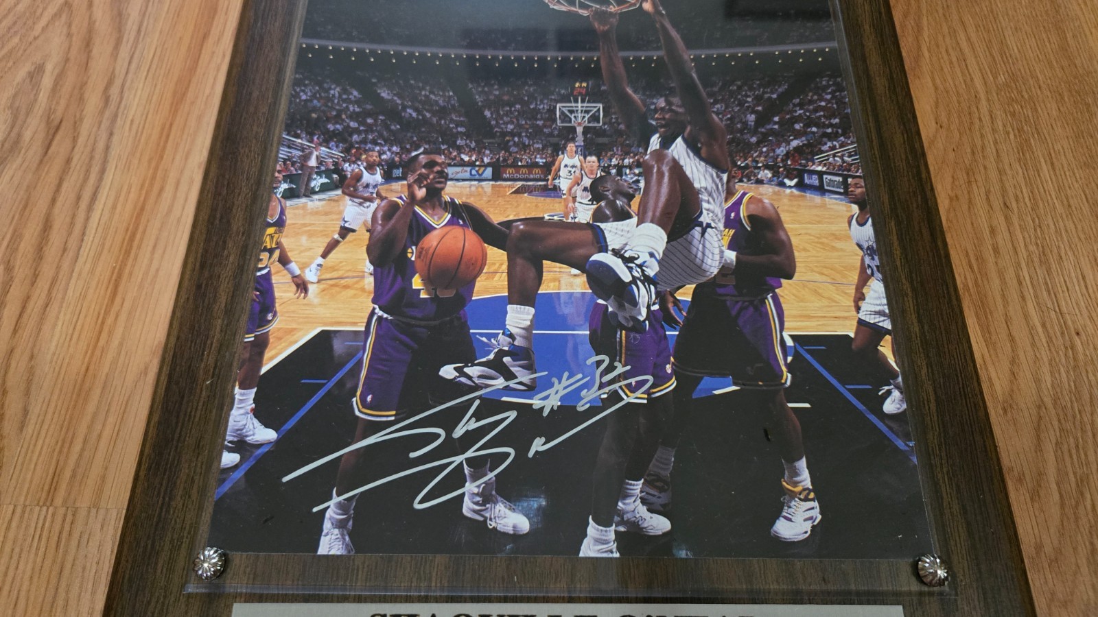 SIGNED Shaquille O'Neal Wall Plaque Shaq Rookie of the Year 1993 Orlando Magic