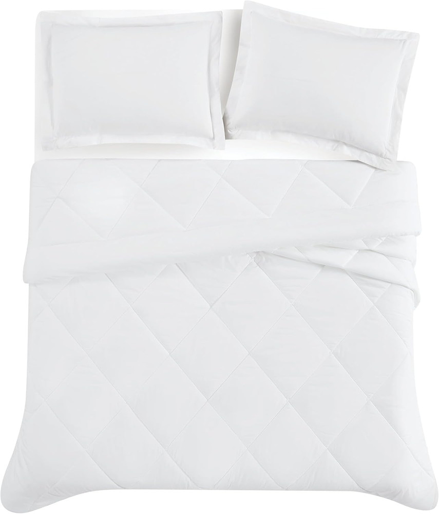 Solid Percale White Twin/Twin XL 2 Piece Comforter Set