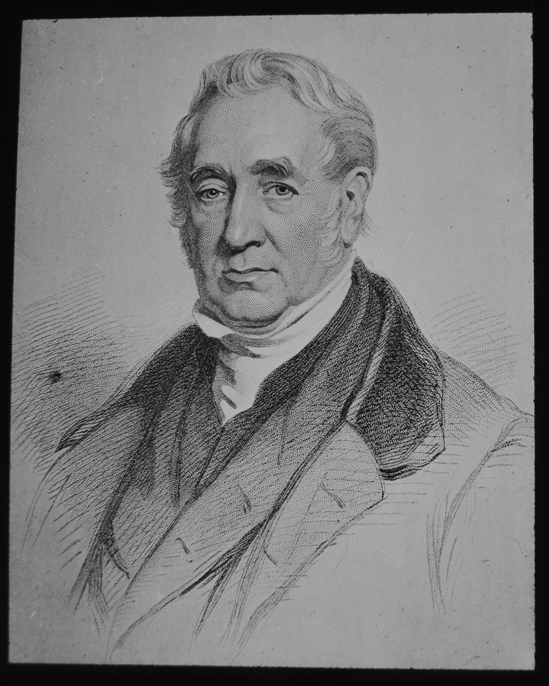 COAL MINING : GEORGE STEPHENSON PORTRAIT C1875 VICTORIAN Magic Lantern Slide