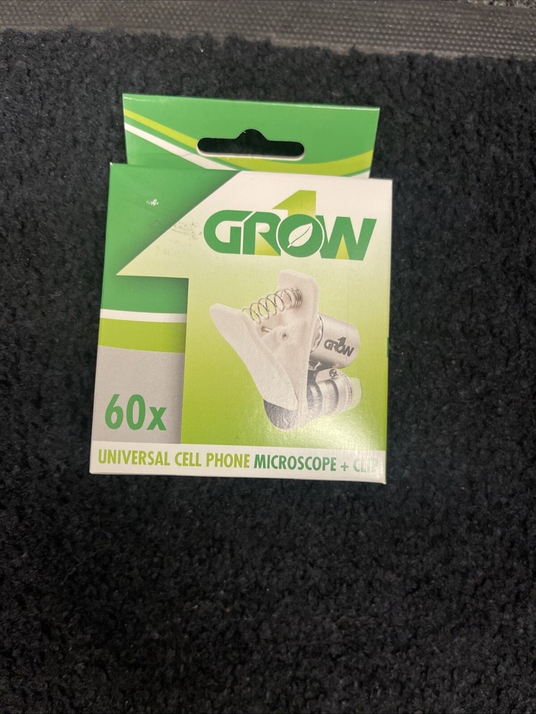 Grow1 Universal Cell Phone Microscope + Clip. 60x Power
