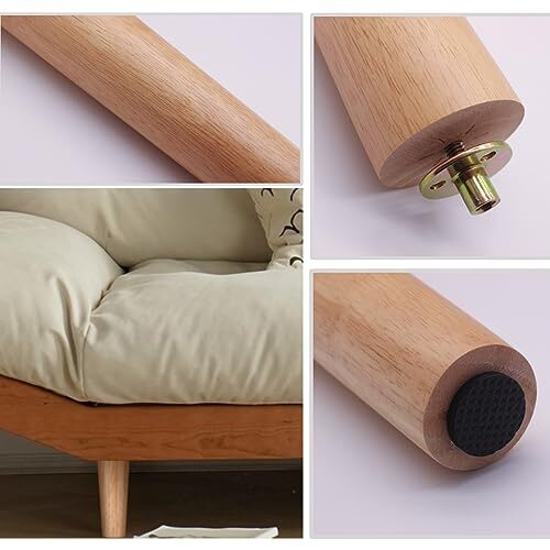 WEICHUAN Round Solid Wood Replacement Sofa Couch Chair Ottoman 6" Straight