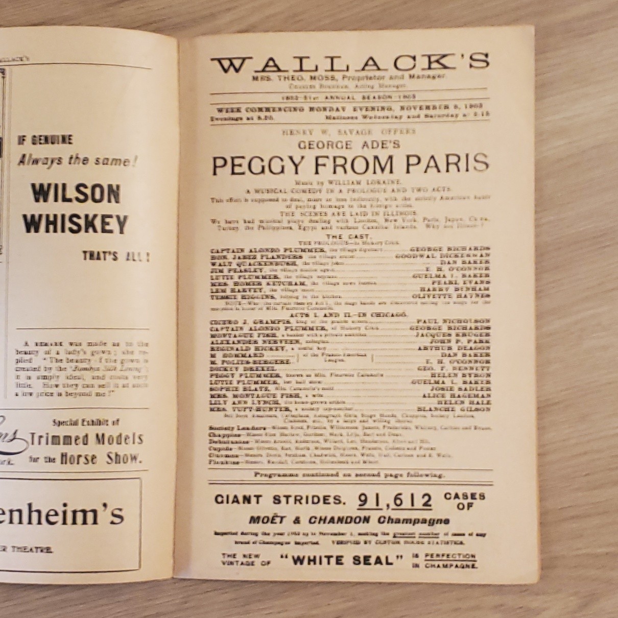 2207----1903 Wallack's Theatre program NYC