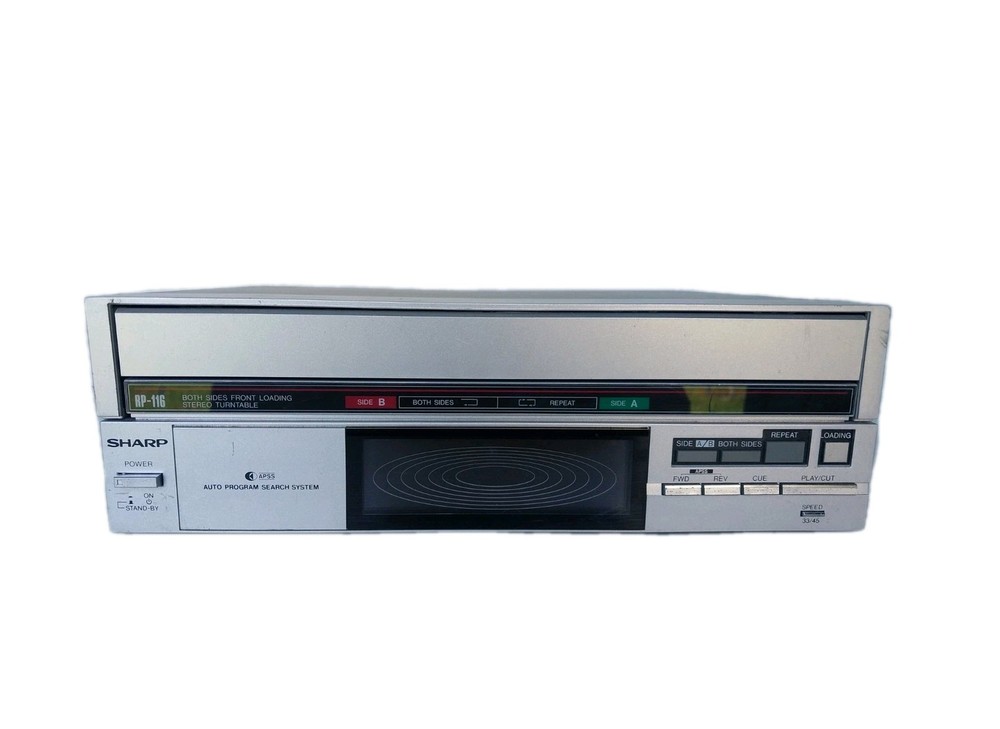 Vintage Sharp Automatic Turntable Front Loading Plays Both Sides RP-116 Japan