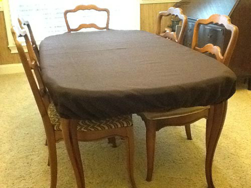 Felt poker table cover - for round table with leaf insert / oval table FS