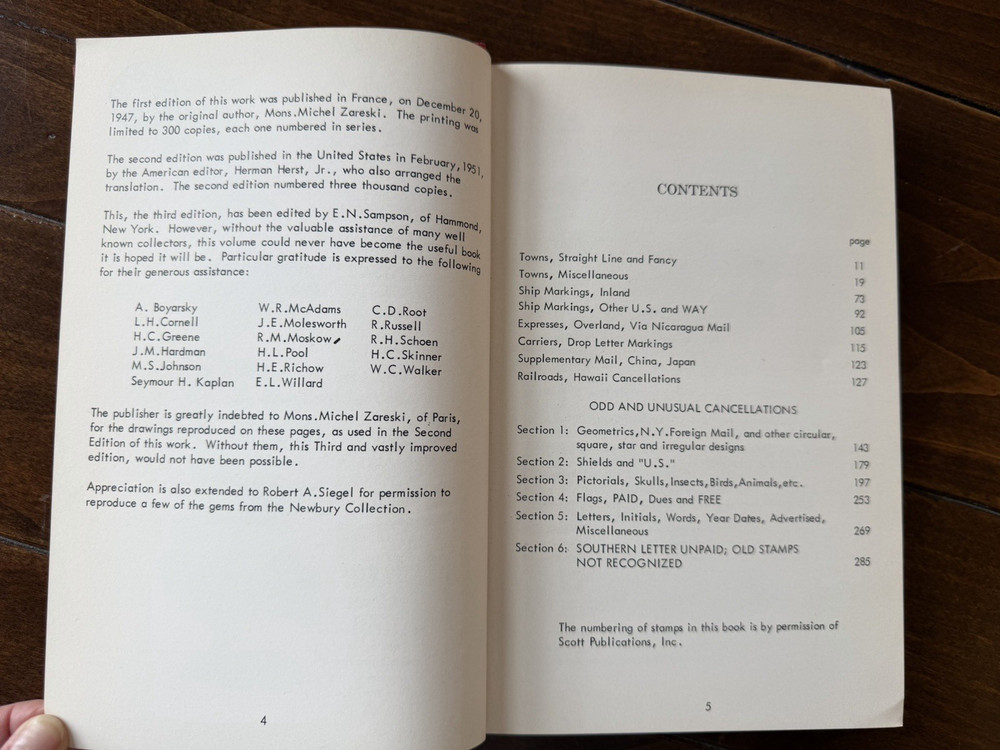 19th Century US Fancy Cancellations HERST JR SIGNED 3rd Edition 1963 HC