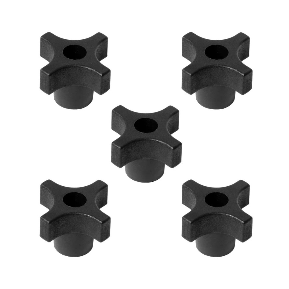 5 Pack 5/16"-18 4 Point Knobs, Threaded Clamping Knobs for T Track & Table Sa...