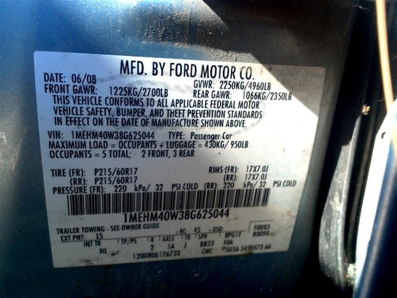 Hood Latch Fits 08 Sable 3195781
