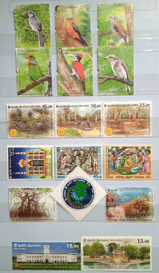 Sri Lanka 37 Stamp Collection 2021 Complete Year Pack + 11 MINI sheets MNH