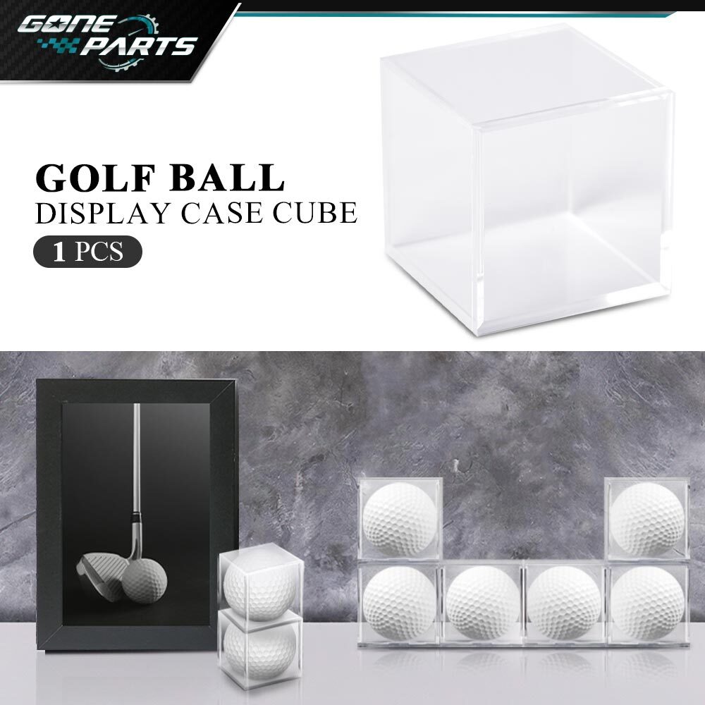 Golf Ball Display Plastic Clear Case Cube Square Stackable Holder Autograph