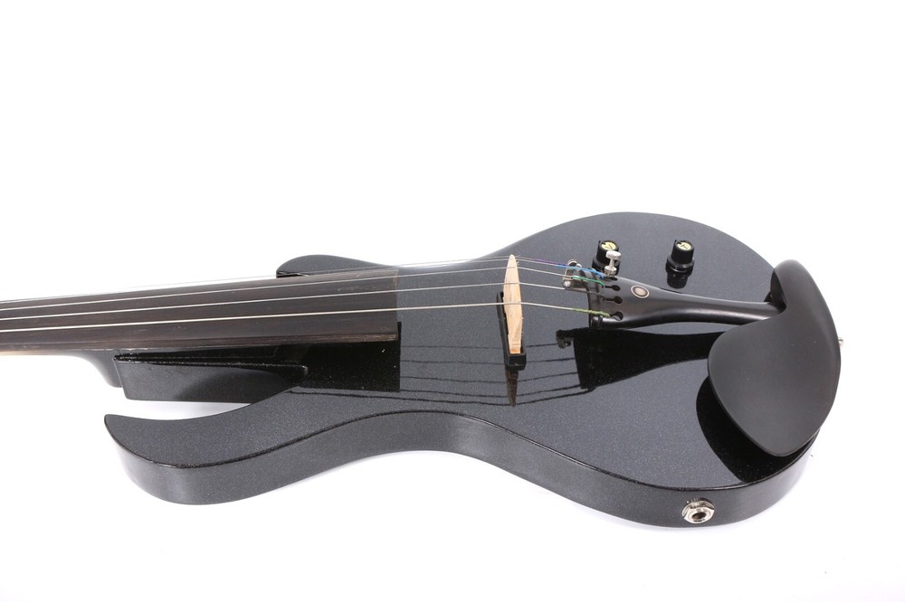 New Black Electric Violin 4/4 Solid wood 5 String Violin with Violin case bow