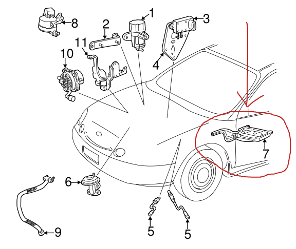 OEM Ford Vapor Canister Fuel Gas Emission Taurus 06-07 3.0L V6 6F1Z-9D653-BA