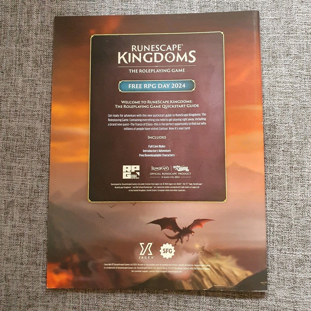 RuneScape Kingdoms The Roleplaying Game - RPG Core Rule Book + Quickstart Guide