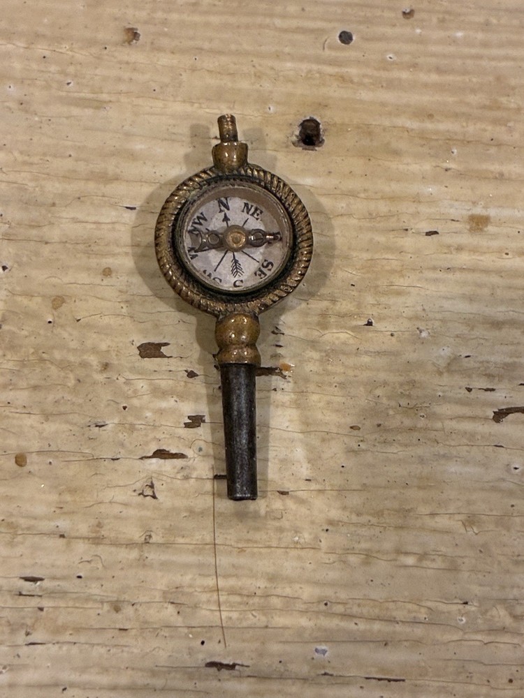 Antique Pocket Watch Key Winder with compass