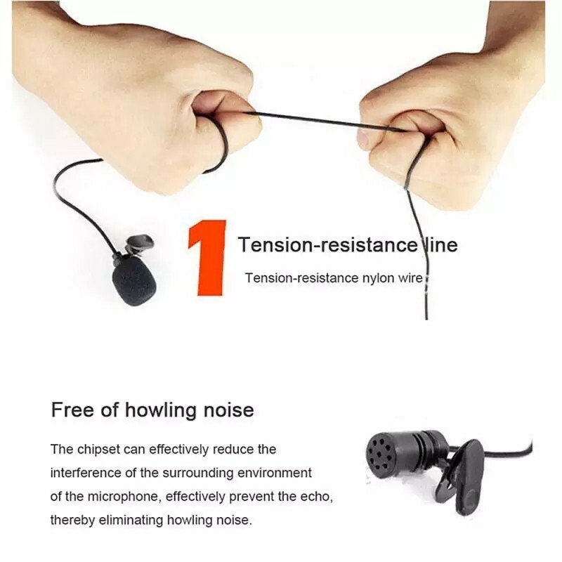 1pc Mini Portable Microphone Condenser Clip-on Lapel 3.5mm Jack Lavalier wired