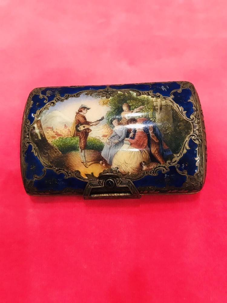 Antique Silver Enamel Box
