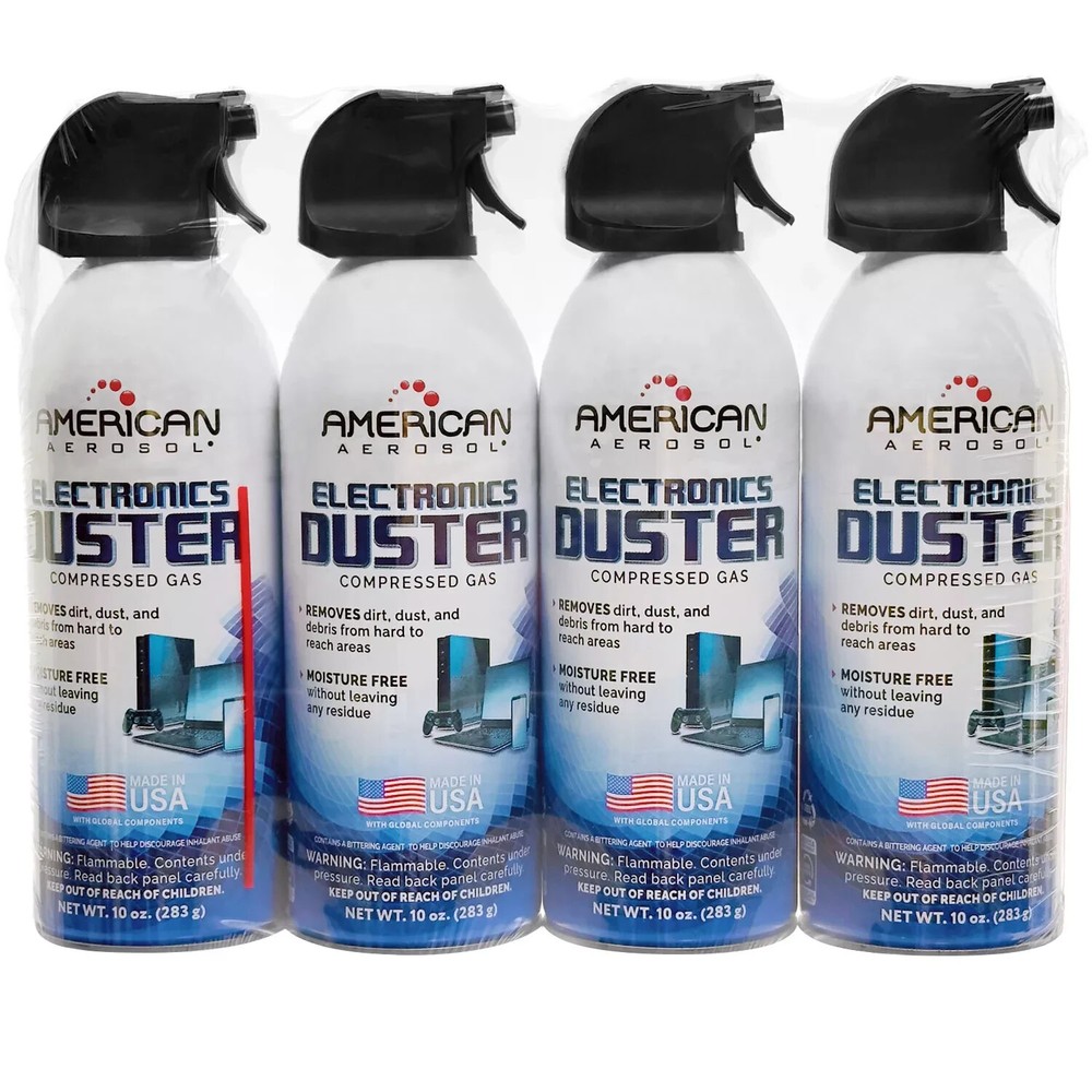 American Aerosol Electronics Duster 10 oz 4 Pack Compressed Gas Cleaner