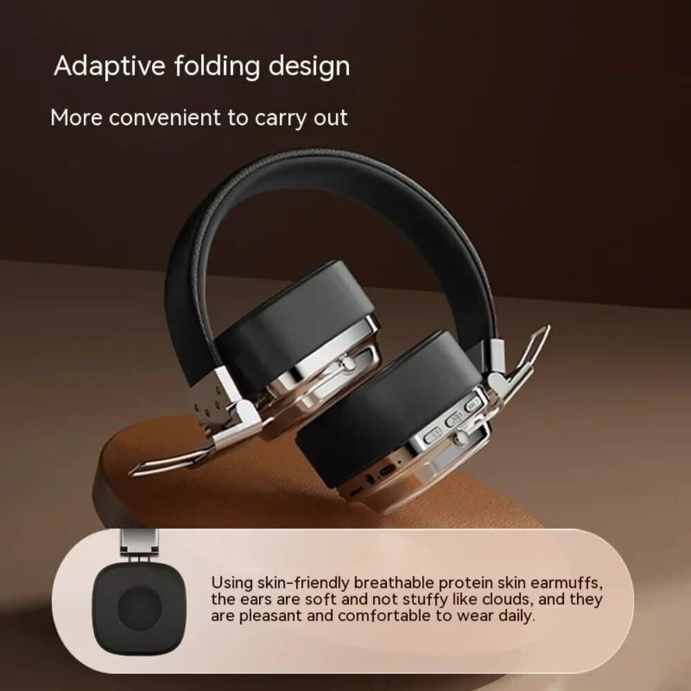 Retro Bluetooth On-Ear Headset with Microphone,Stereo Sound 5.3 Foldable Headset
