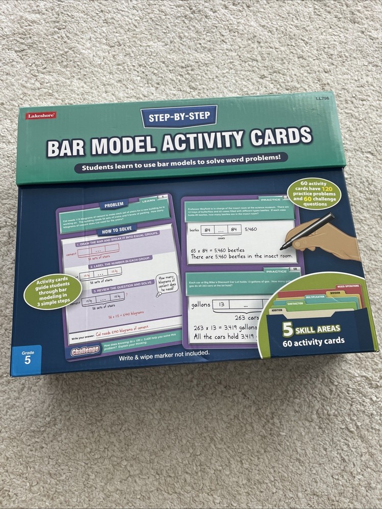 Lakeshore Bar Model Activity Cards Learning Step-By-Step Unused