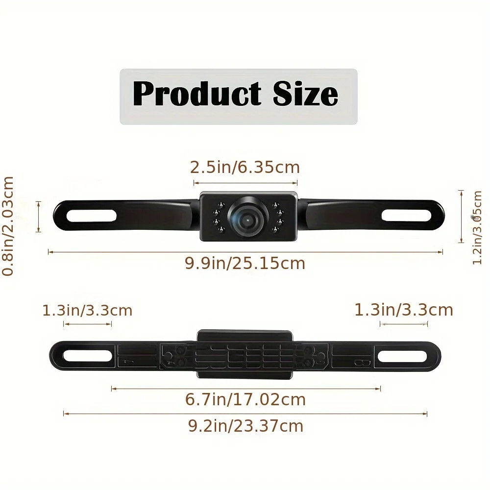 Car Rear View Camera Reverse Backup Cmos Night Vision License Plate Waterproof