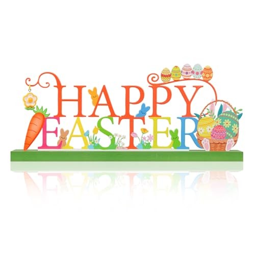 Metal Holiday Table Sign Decor, Decorations Tabletop Centerpiece for Easter