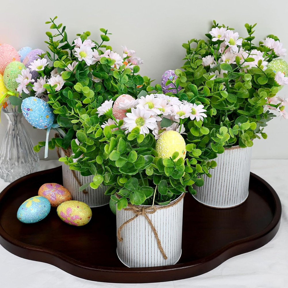 Spring Easter Table Decorations Centerpieces – Set of 6 Pre-Made Eggs Tabletop A